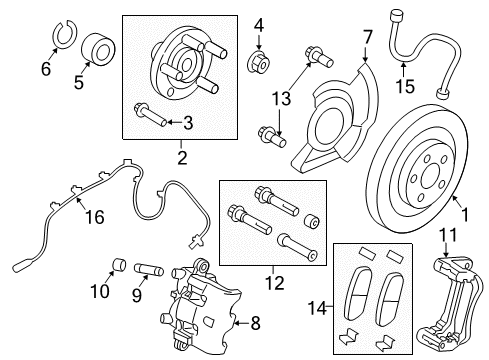 2012 Ford Edge Bolt - Wheel Diagram for 7T4Z-1107-B