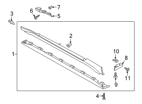 2023 Ford Mustang Exterior Trim - Pillars Diagram