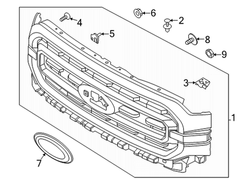 2021 Ford F-150 Grille & Components Diagram