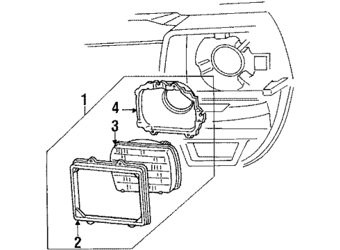 1984 Ford EXP Headlamps Diagram