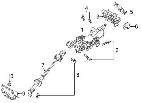 2015 Ford Special Service Police Sedan Steering Column & Wheel, Steering Gear & Linkage Diagram 2 - Thumbnail