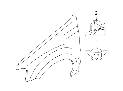 2012 Ford Escape Exterior Trim - Fender Diagram 1 - Thumbnail