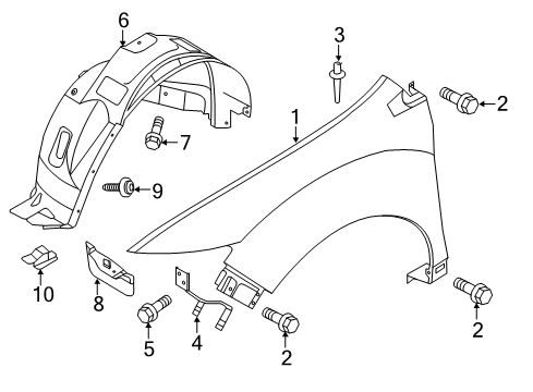 2014 Lincoln MKX Fender & Components Diagram