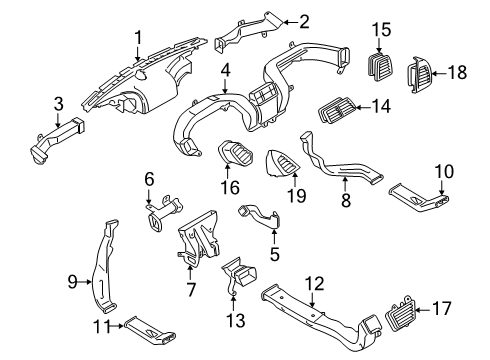 2023 Lincoln Nautilus DUCT ASY - AIR CONDITIONER Diagram for MA1Z-19E630-B