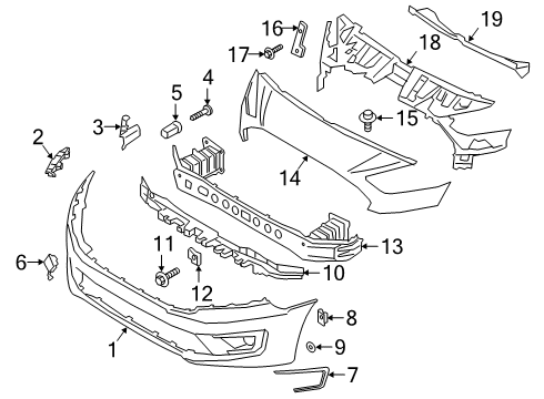 2023 Ford Transit Connect Bumper & Components - Front Diagram