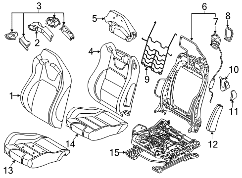 2016 Ford Mustang Front Seat Components Diagram 9 - Thumbnail