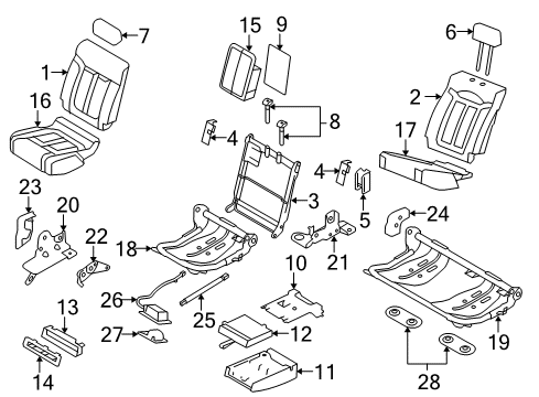 2013 Ford F-150 Handle - Seat Back Adjusting Diagram for DL3Z-1662419-AA