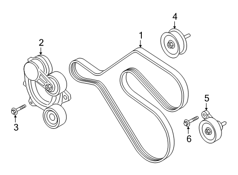 2021 Ford Police Interceptor Utility Belts & Pulleys Diagram