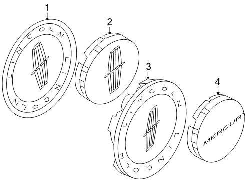 2007 Lincoln MKX Wheel Covers & Trim Diagram