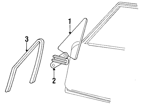 1986 Lincoln Continental Front Door Glass & Hardware, Lock & Hardware Diagram 1 - Thumbnail