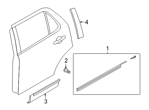 2019 Ford Explorer Exterior Trim - Rear Door Diagram