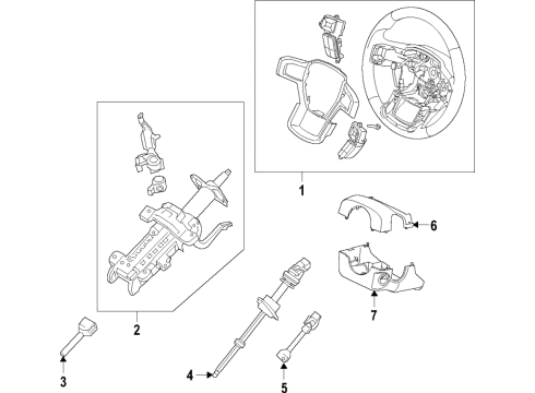 2023 Ford Ranger COUPLING AND UJ - STEERING SHA Diagram for KB3Z-3A525-A