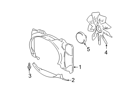 2007 Ford Expedition Shroud - Radiator Fan Diagram for 7L1Z-8146-A