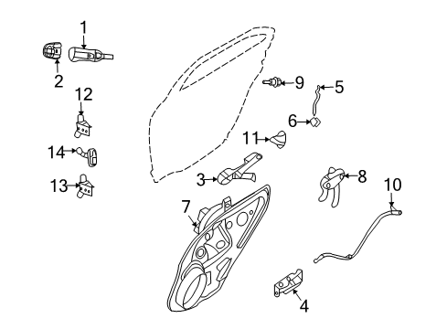 2006 Ford Fusion Rear Door - Lock & Hardware Diagram