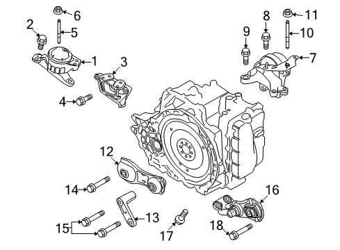 2013 Lincoln MKS Engine & Trans Mounting Diagram