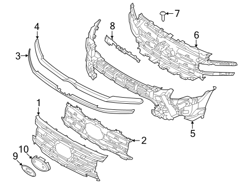 2023 Ford Expedition GRILLE - COWL TOP Diagram for NL1Z-99022A68-CAPTM