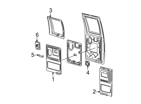 1992 Ford E-350 Econoline Club Wagon Interior Trim - Side Loading Door Diagram 1 - Thumbnail