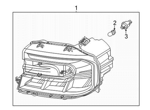 2023 Ford Maverick Headlamp Components Diagram