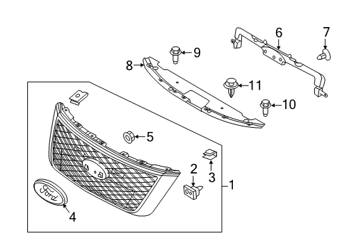 2014 Ford Police Interceptor Utility Grille & Components Diagram