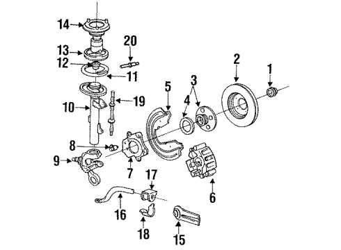 1991 Ford Taurus Strut Diagram for E6DZ-5A952-B