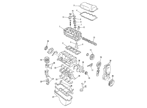 2004 Ford Focus Cylinder Head Assembly Diagram for YS4Z-6049-GA