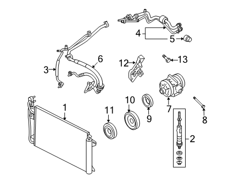 2011 Mercury Milan Condenser Assembly Diagram for 9E5Z-19712-A