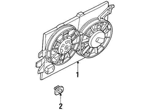 2000 Mercury Cougar Cooling System, Radiator, Water Pump, Cooling Fan Diagram 2 - Thumbnail