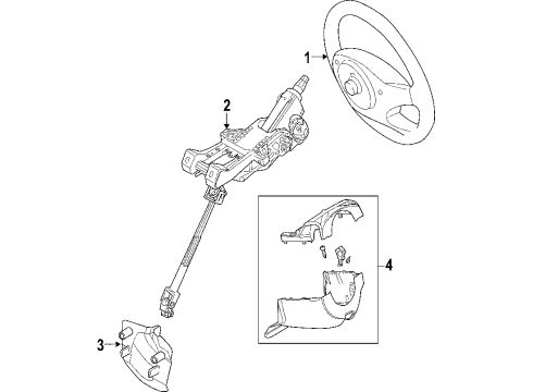 2009 Ford Edge Steering Column & Wheel, Steering Gear & Linkage Diagram 1 - Thumbnail