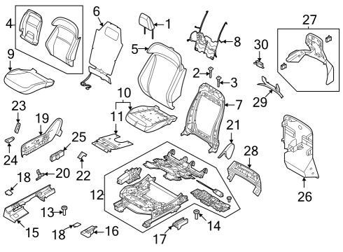 2021 Ford Mustang Mach-E Driver Seat Components Diagram