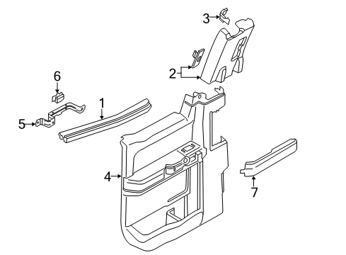 2016 Ford F-150 Interior Trim - Rear Door Diagram 3 - Thumbnail