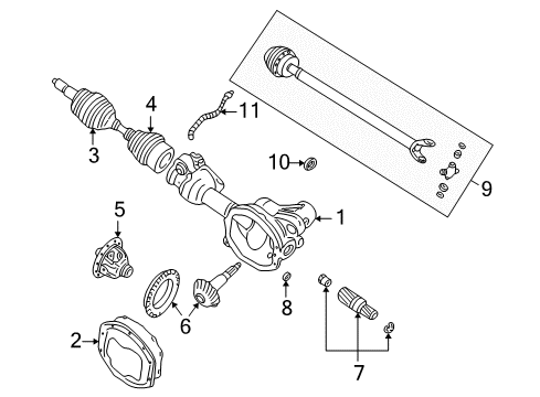 2003 Lincoln Aviator Carrier & Front Axles Diagram