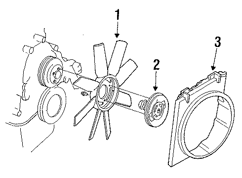 1990 Ford Ranger Cooling System, Radiator, Water Pump, Cooling Fan Diagram 1 - Thumbnail