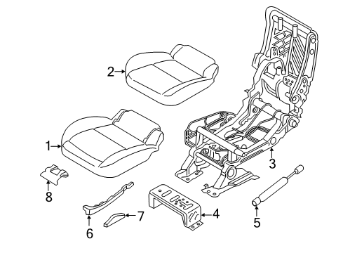 2016 Ford Transit Connect Bracket - Seat Mounting Diagram for FT1Z-17606A51-A