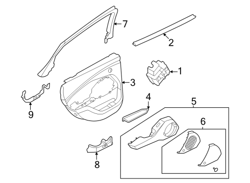 2021 Ford Mustang Mach-E ARMREST ASY - DOOR Diagram for LJ8Z-5822634-BA