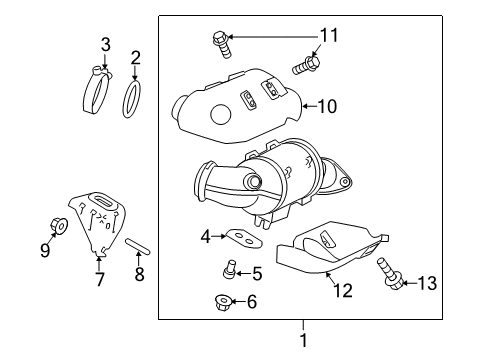 2015 Ford Taurus Exhaust Manifold Assembly Diagram for DA5Z-9430-A