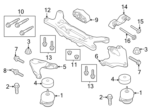 2024 Ford Mustang Engine & Trans Mounting Diagram