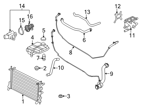 2011 Ford Focus Radiator & Components Diagram