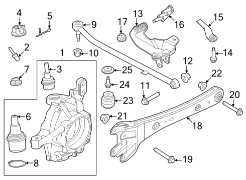 2024 Ford F-350 Super Duty Front Suspension Components Diagram 1 - Thumbnail