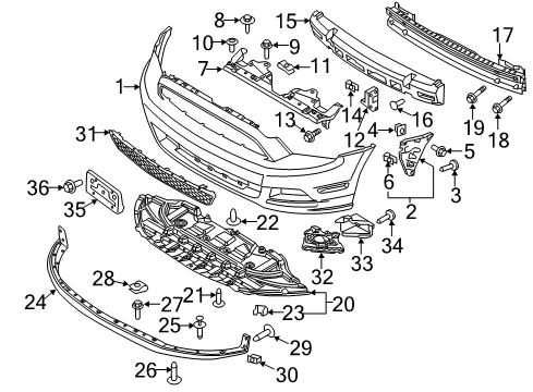 2013 Ford Mustang Front Bumper Diagram 2 - Thumbnail