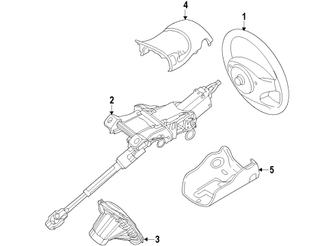 2013 Ford Fusion Steering Column Assembly Diagram for EG9Z-3C529-B