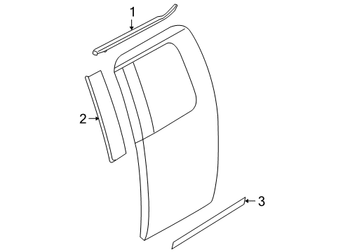 2009 Ford F-150 Exterior Trim - Rear Door Diagram