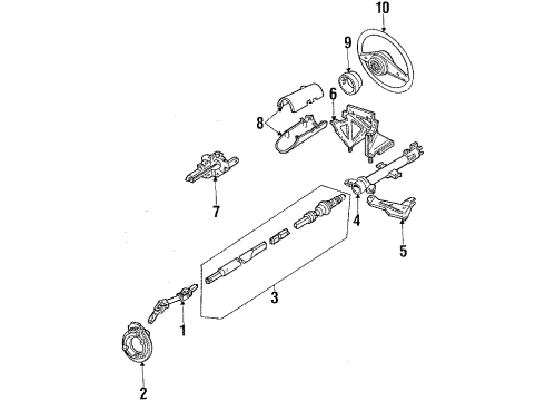 1984 Ford Tempo Steering Column & Wheel Diagram