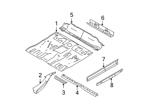 2012 Ford Escape Pan Assembly - Floor Diagram for 9L8Z-7811135-B