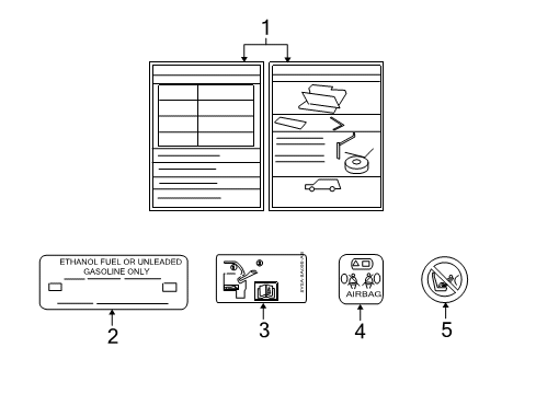 2008 Mercury Mountaineer Information Labels Diagram