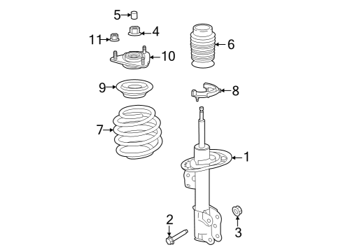 2024 Ford Mustang Struts & Components - Front Diagram