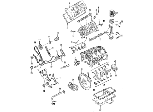 1997 Lincoln Mark VIII Seal Assembly - Oil Diagram for 7W7Z-7052-A