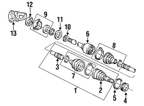 2002 Mercury Villager Joint And Stub Shaft Assy Diagram for 1F5Z-3B414-CB