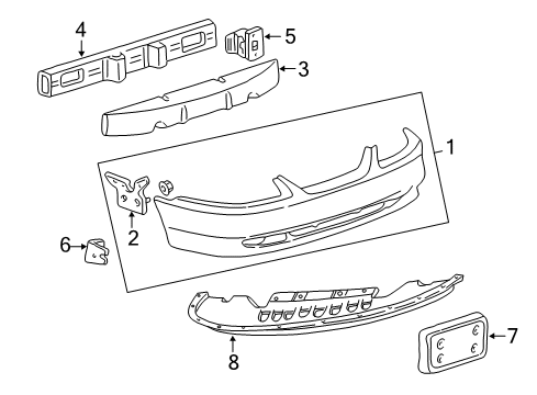 2003 Ford Mustang Bracket - License Plate Diagram for XR3Z-17A385-AA