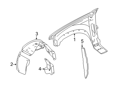 2008 Mercury Mountaineer Fender & Components Diagram