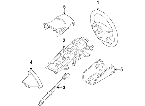 2012 Ford Edge Steering Column & Wheel, Steering Gear & Linkage Diagram 1 - Thumbnail